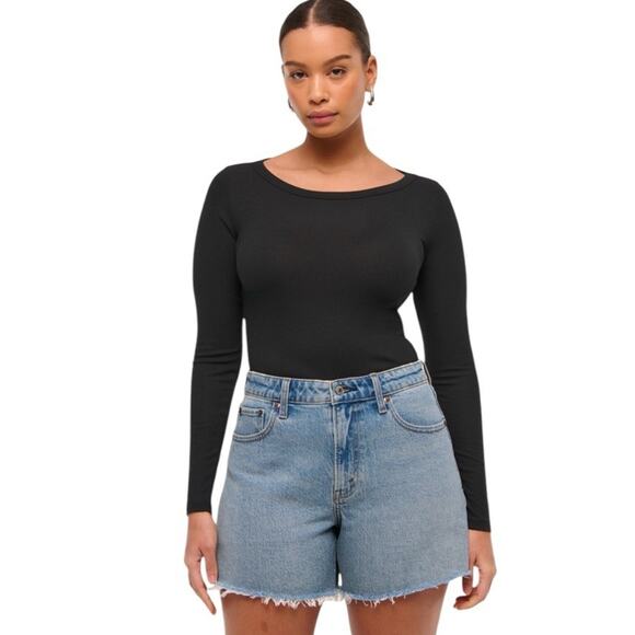 Abercrombie & Fitch The Dad Short Size 35 / 20 High Rise Curve Love Medium Wash - Picture 3 of 16